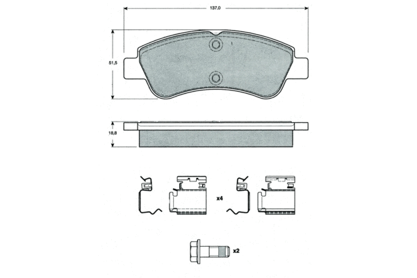 Brake Pad Set, disc brake (PF1464)