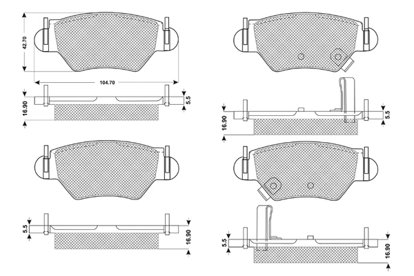 Brake Pad Set, disc brake (PF1214)