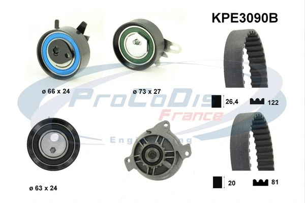 Water Pump & Timing Belt Kit (KPE3090B)