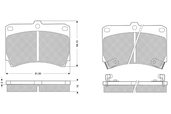 Brake Pad Set, disc brake (PF1091)