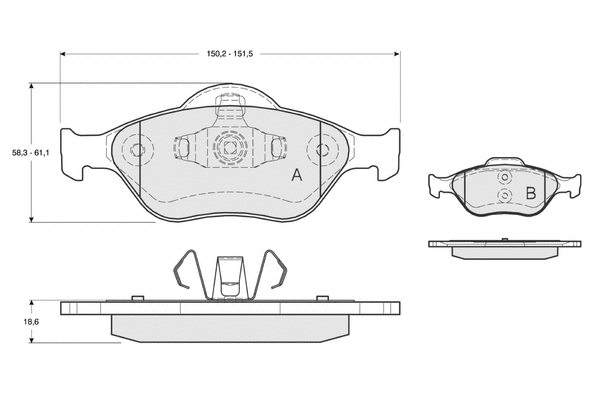 Brake Pad Set, disc brake (PF1255)