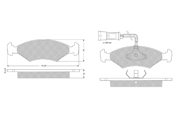 Brake Pad Set, disc brake (PF10281)