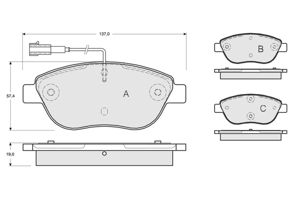Brake Pad Set, disc brake (PF1249)