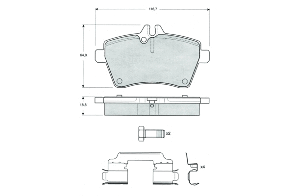 Brake Pad Set, disc brake (PF1456)