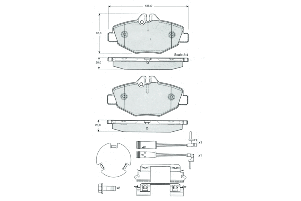 Brake Pad Set, disc brake (PF1429)