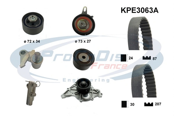 Water Pump & Timing Belt Kit (KPE3063A)