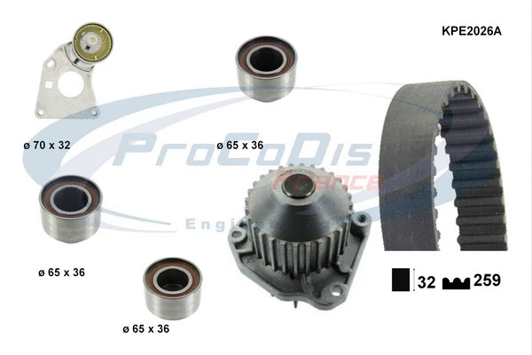 Water Pump & Timing Belt Kit (KPE2026A)