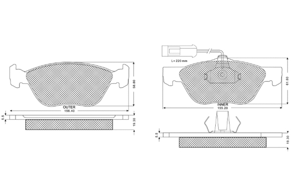 Brake Pad Set, disc brake (PF1184)