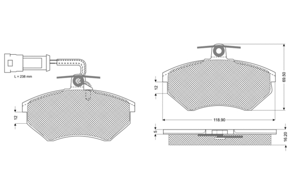 Brake Pad Set, disc brake (PF10631)