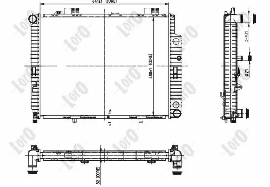 Radiator, engine cooling (054-017-0063-B)