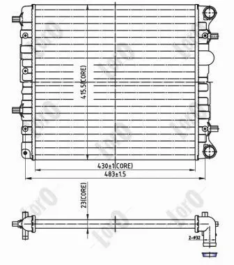 Radiator, engine cooling (053-017-0076)