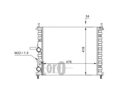 Radiator, engine cooling (016-017-0027)