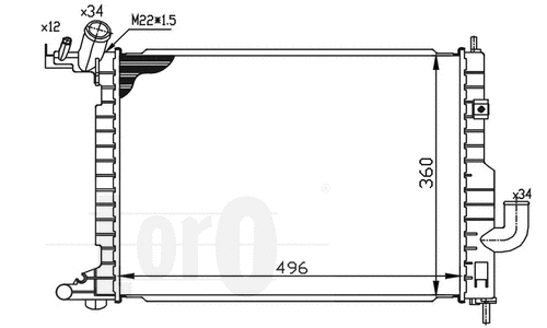 Radiator, engine cooling (037-017-0052)