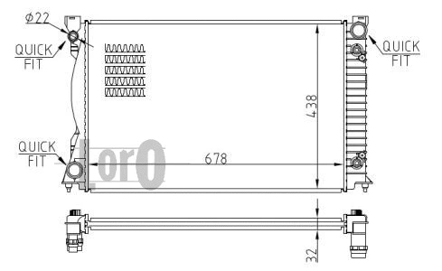 Radiator, engine cooling (003-017-0037-B)