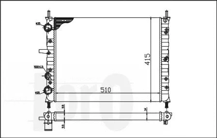 Radiator, engine cooling (016-017-0017)