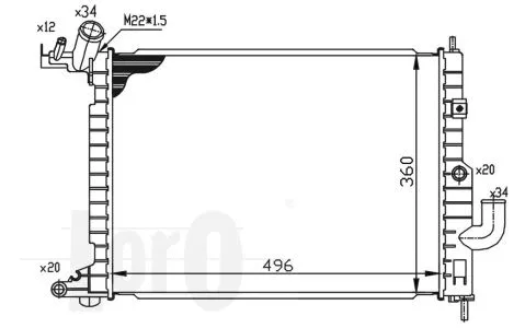 Radiator, engine cooling (037-017-0053)