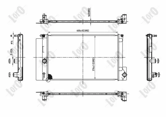 Radiator, engine cooling (051-017-0053-B)