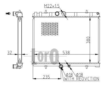 Radiator, engine cooling (009-017-0011-B)