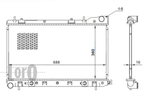 Radiator, engine cooling (049-017-0003-B)