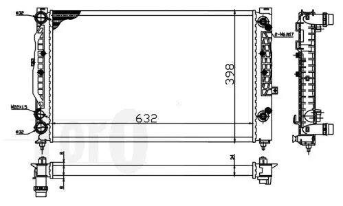 Radiator, engine cooling (053-017-0053)