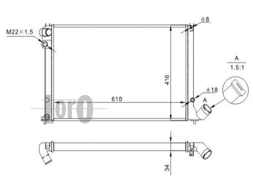 Radiator, engine cooling (009-017-0018)