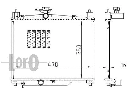 Radiator, engine cooling (051-017-0013-B)