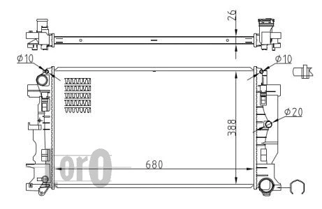 Radiator, engine cooling (054-017-0035-B)