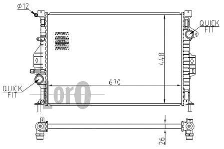 Radiator, engine cooling (017-017-0050-B)