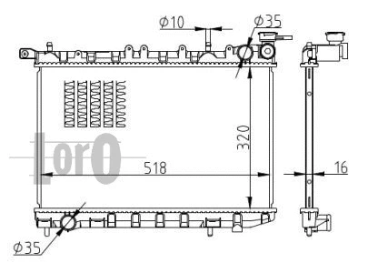 Radiator, engine cooling (035-017-0024-B)