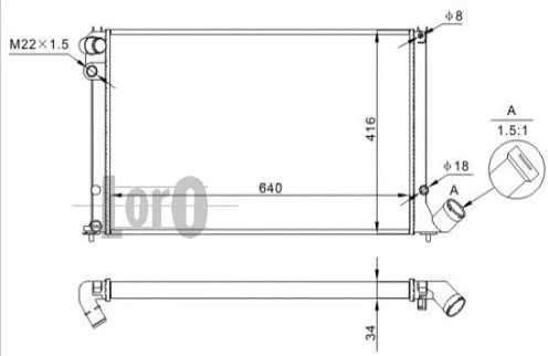 Radiator, engine cooling (038-017-0025)
