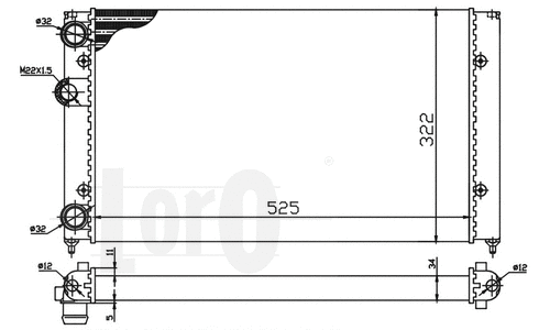 Radiator, engine cooling (053-017-0043)