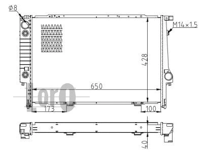 Radiator, engine cooling (004-017-0034-B)