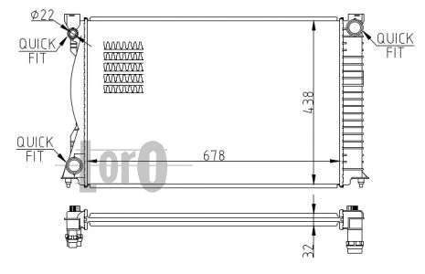 Radiator, engine cooling (003-017-0036-B)