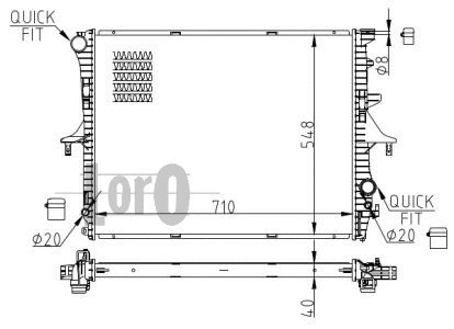 Radiator, engine cooling (003-017-0029-B)