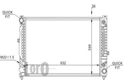 Radiator, engine cooling (053-017-0052)
