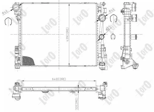 Radiator, engine cooling (054-017-0060-B)
