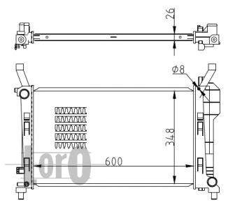 Radiator, engine cooling (054-017-0051-B)