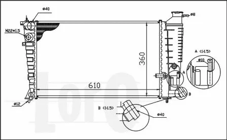 Radiator, engine cooling (009-017-0031)