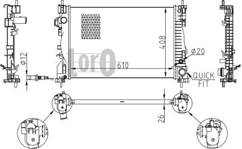 Radiator, engine cooling (002-017-0016-B)