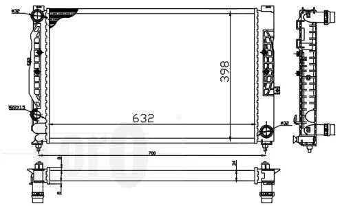 Radiator, engine cooling (053-017-0055)