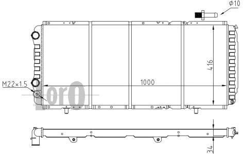 Radiator, engine cooling (009-017-0007)