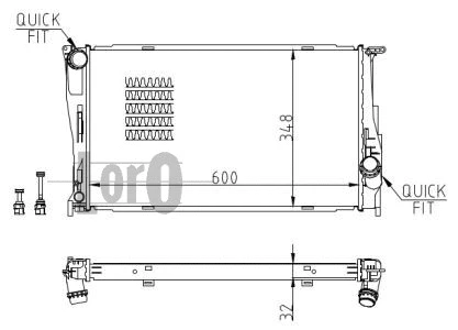 Radiator, engine cooling (004-017-0035-B)