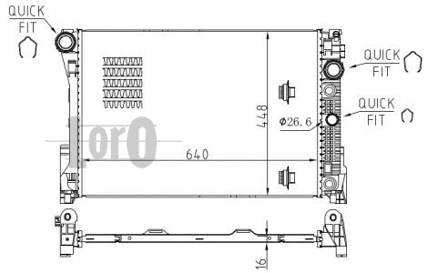 Radiator, engine cooling (054-017-0052-B)