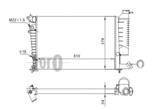 Radiator, engine cooling (009-017-0042)