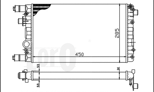Radiator, engine cooling (016-017-0016)