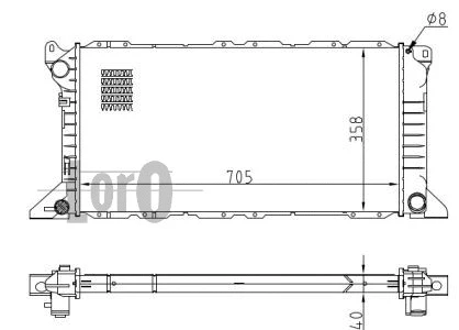 Radiator, engine cooling (017-017-0034-B)