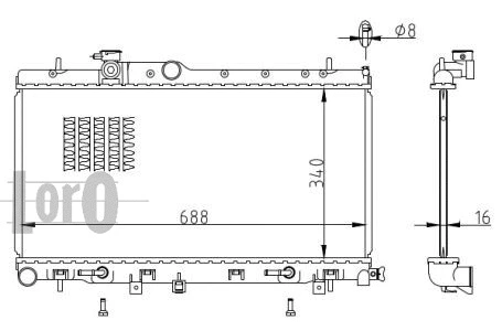 Radiator, engine cooling (049-017-0002-B)