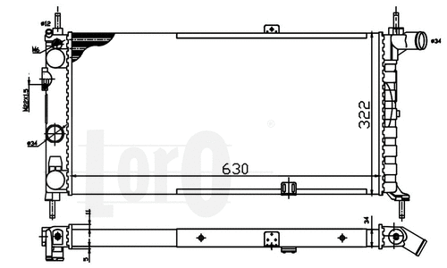 Radiator, engine cooling (037-017-0054)