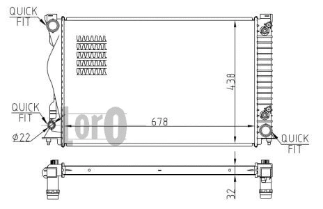 Radiator, engine cooling (003-017-0044-B)