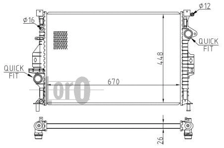Radiator, engine cooling (017-017-0049-B)